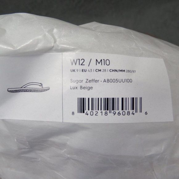 Allbirds Sugar Zeffer Lux Beige Flip Flops Tan Cream Comfort Sandal - Picture 11 of 11